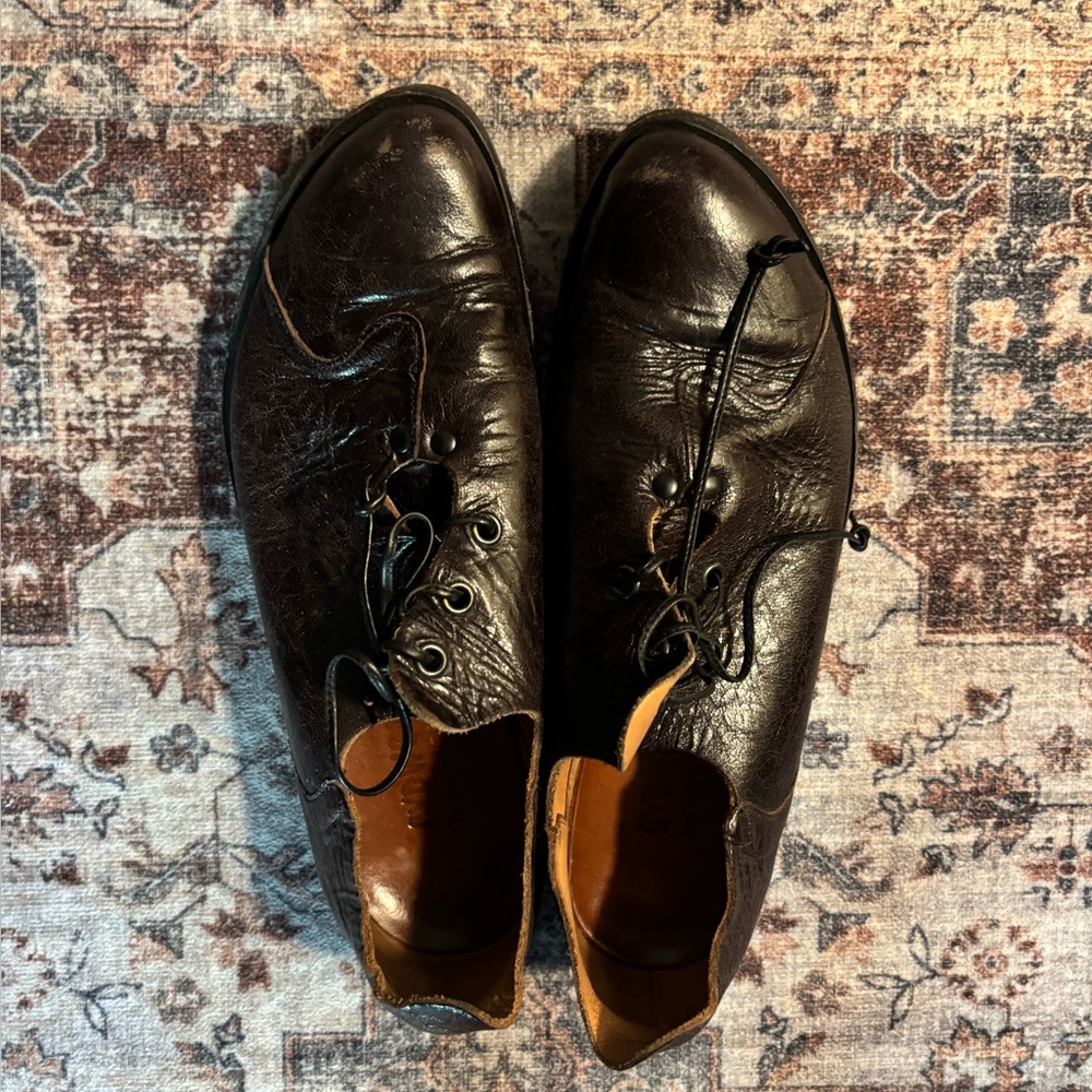 CYDWOQ Genuine Leather Laced Dark Brown Women's Loafers size S Handmade in USA - Picture 4 of 12